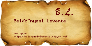 Belényesi Levente névjegykártya