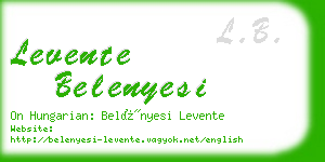 levente belenyesi business card